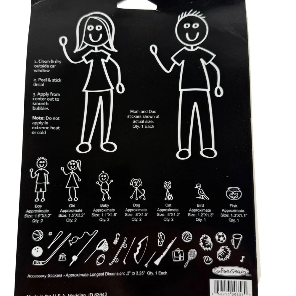 CoolFamilyStickers Family Car Stickers Value Pack White Vinyl Decals 36pc Set